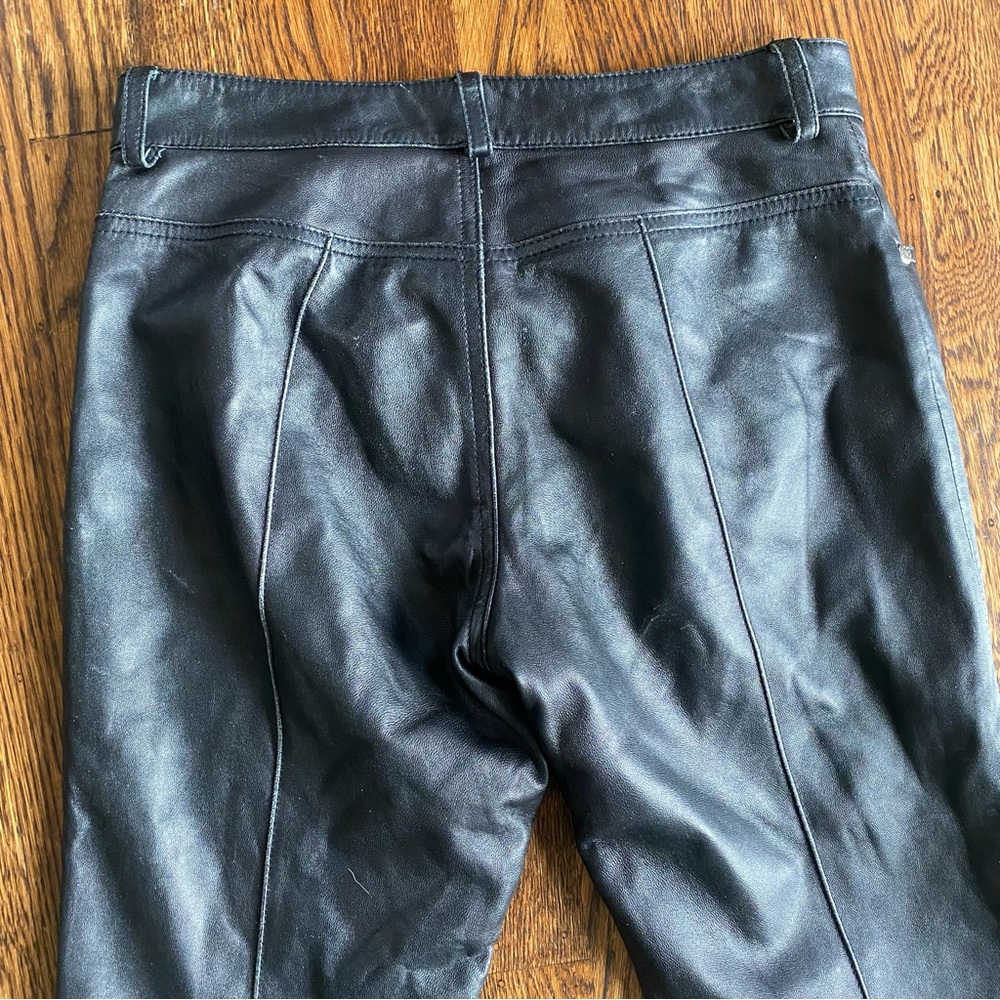 Bebe Vintage Black Genuine Leather Low Rise Pants - Picture 4 of 8